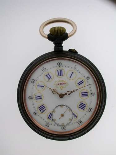 Superb Goliath Gunmetal La Perle Pocket Watch is Tortoiseshell Case, London, England 1922