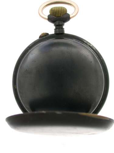 Superb Goliath Gunmetal La Perle Pocket Watch is Tortoiseshell Case, London, England 1922