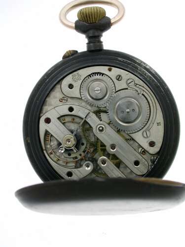 Superb Goliath Gunmetal La Perle Pocket Watch is Tortoiseshell Case, London, England 1922