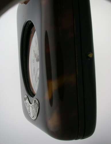 Superb Goliath Gunmetal La Perle Pocket Watch is Tortoiseshell Case, London, England 1922