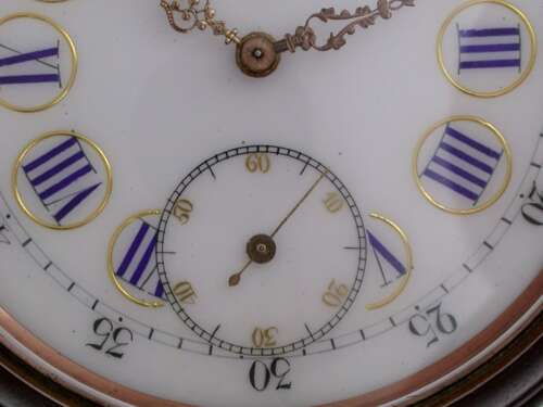 Superb Goliath Gunmetal La Perle Pocket Watch is Tortoiseshell Case, London, England 1922