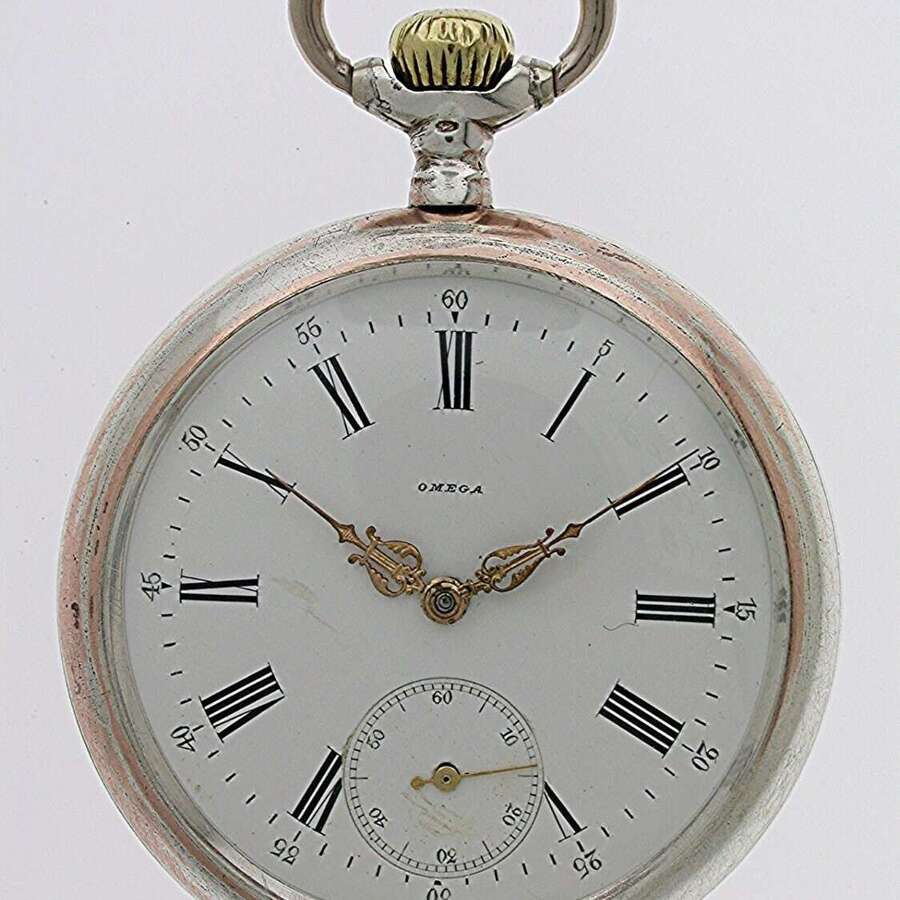 Original Omega Silver 0.800 Pocket Watch 1898