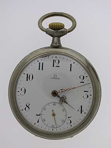 Original Omega Steel Open Face Pocket Watch c.1910