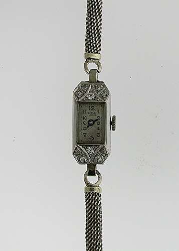 Benson Ladies Platinum / Diamond Art Deco Cocktail Wrist Watch 1925