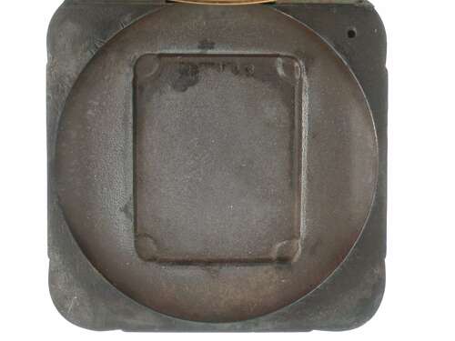 Rare Square Gunmetal Open Face Pocket Watch Swiss 1900