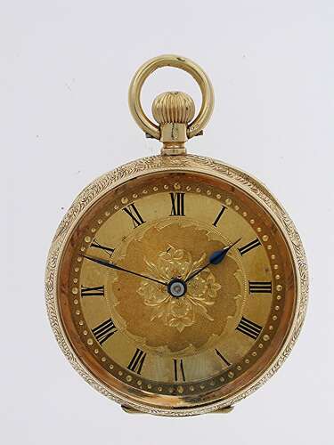 18 Kt Yellow Gold Omega Original Gent’s Open Face Pocket Watch Swiss 1920