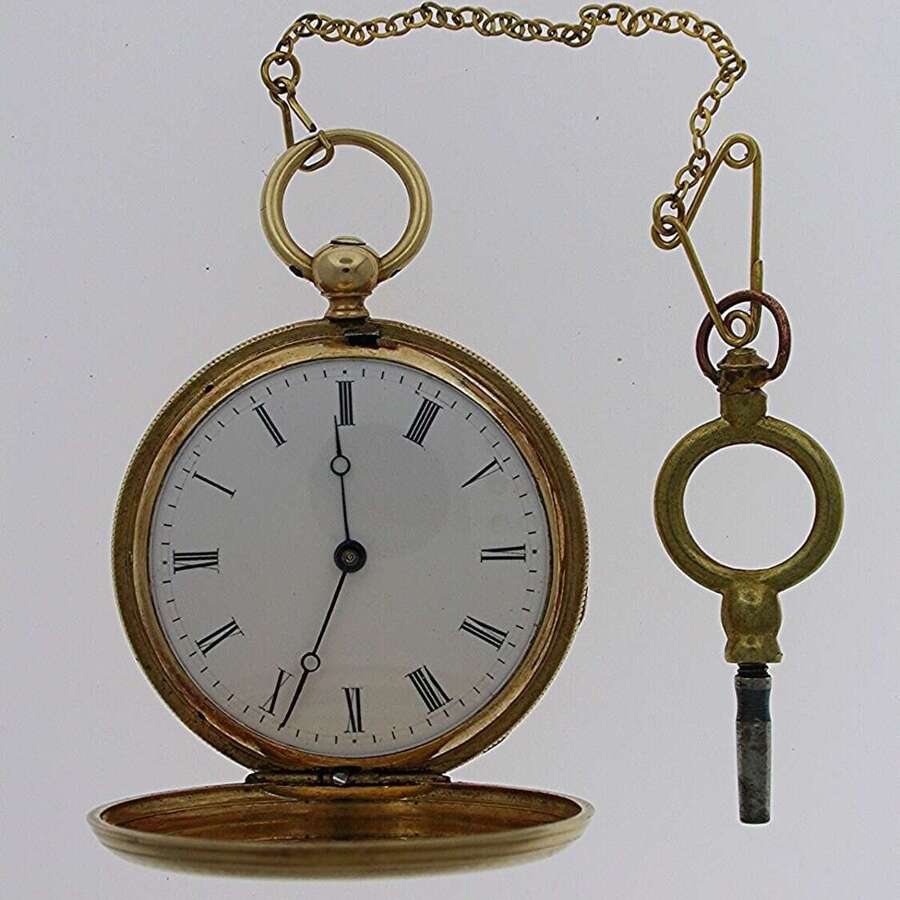 Exquisite 18K Yellow Gold Patek Philippe Full Hunter  Pocket Watch Swiss 1863