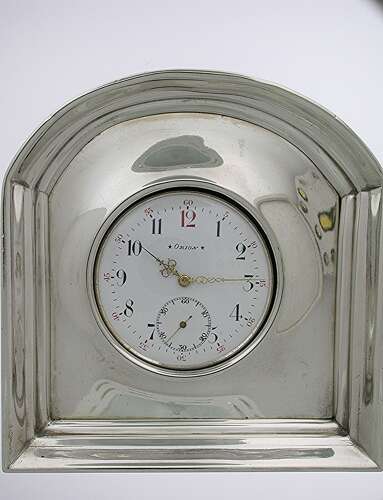 Silver Orion Pocket Watch in Silver Pocket Watch Holder, Swiss c.1900