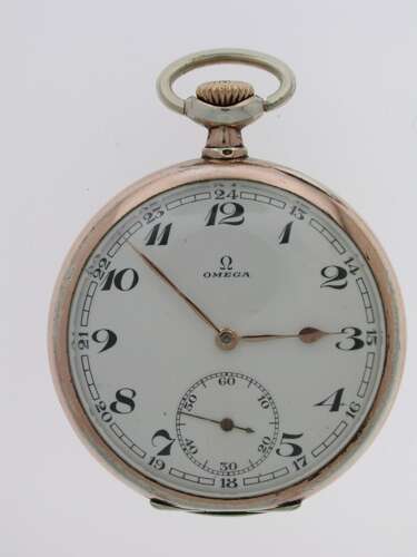Original Omega Silver 0.800 Open Face Gents  Pocket Watch Swiss c.1931