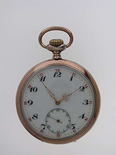 Silver 0.800 Open Face Pocket Watch Swiss 1920
