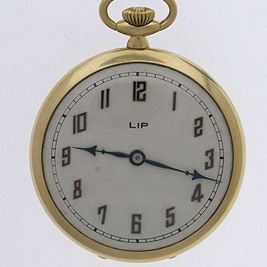 Lip 18Kt Yellow Gold Open Face Pocket Watch Swiss 1900