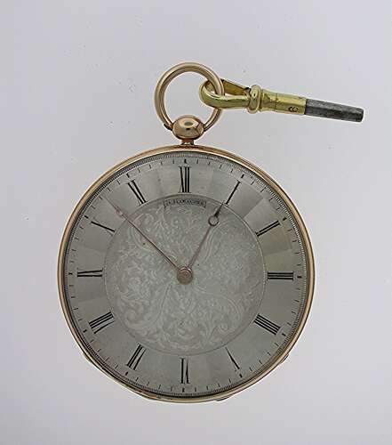 Large 18 Kt Yellow Gold H. Hamacher Open Face  Pocket Watch - Made in Amsterdam, Holland 1830