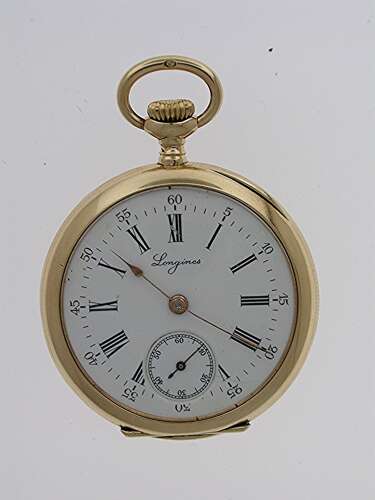 Longines 18 Kt Gold Open Face Fob Pocket Watch, Swiss 1920