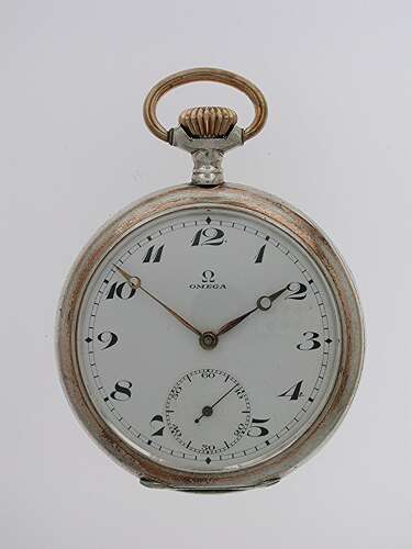 Original Omega Silver 0.800 Open Face Gent’S  Pocket Watch Swiss 1917