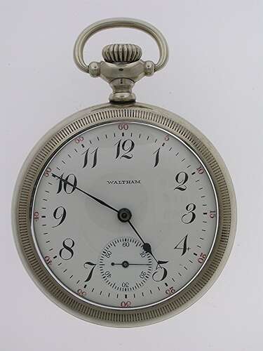Waltham Skeleton Open Face Pocket Watch USA 1920