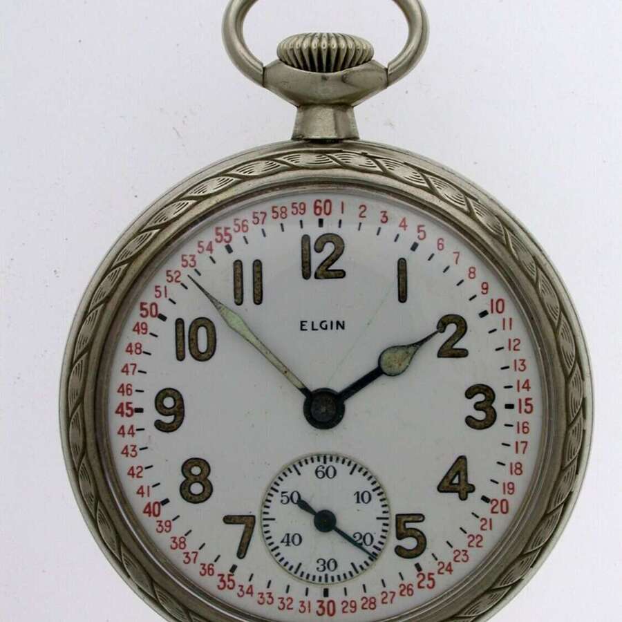 Elgin USA Steel Railroad Pocket Watch 1920