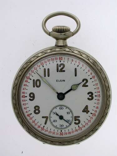 Elgin USA Steel Railroad Pocket Watch 1920