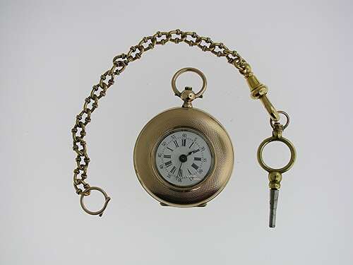 14ct Gold Fob Pocket Watch Swiss 1900 with Gold Chain