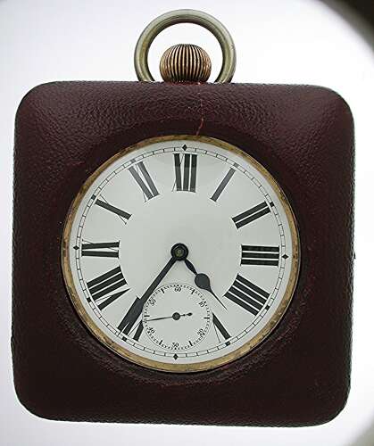 8 Day Large Goliath Open Face Steel Pocket Watch  Swiss 1900