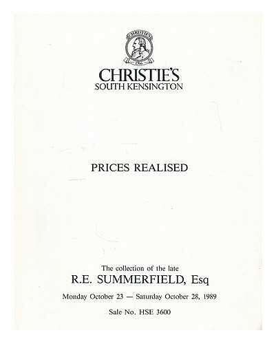 The Collection of the Late R.E. Summerfield, Prices realised at auction on Cheltenham Racecourse