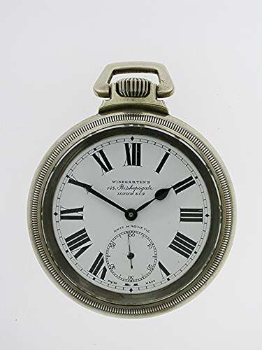 Steel Railway Winegarten Open Face Pocket Watch Swiss 1950
