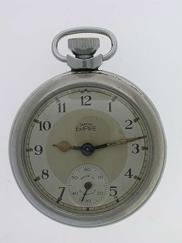 Steel Smiths Empire Pin Lever Open Face Pocket Watch English 1960