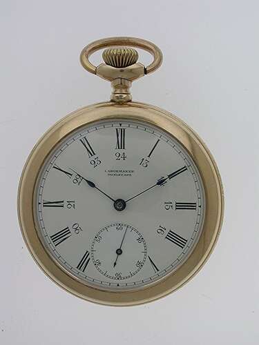 Gold Filled I. Shoemaker Extra Open Face Pocket Watch USA 1920