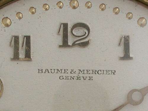 Baume %26 Mercier Open Face Gunmetal Pocket Watch in Original Box Swiss 1920