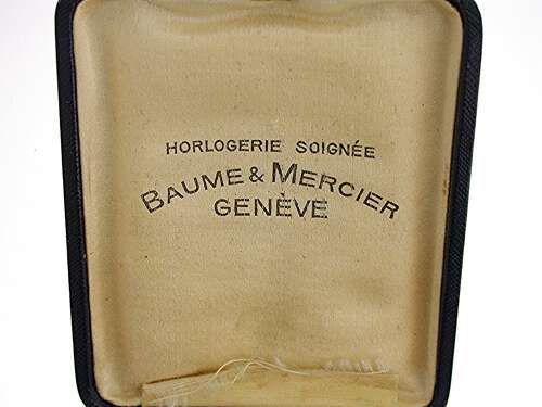 Baume %26 Mercier Open Face Gunmetal Pocket Watch in Original Box Swiss 1920