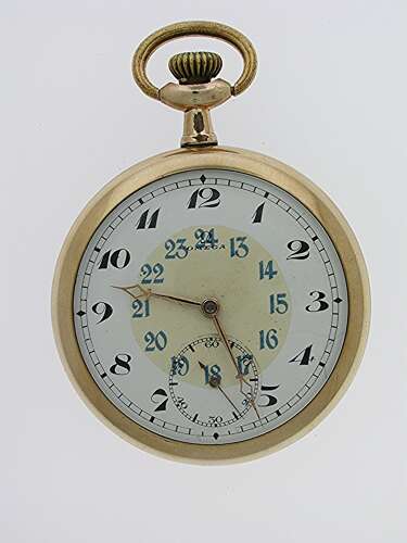 Omega Gold Filled Screw Back Open Face Pocket Watch Swiss Made 1920
