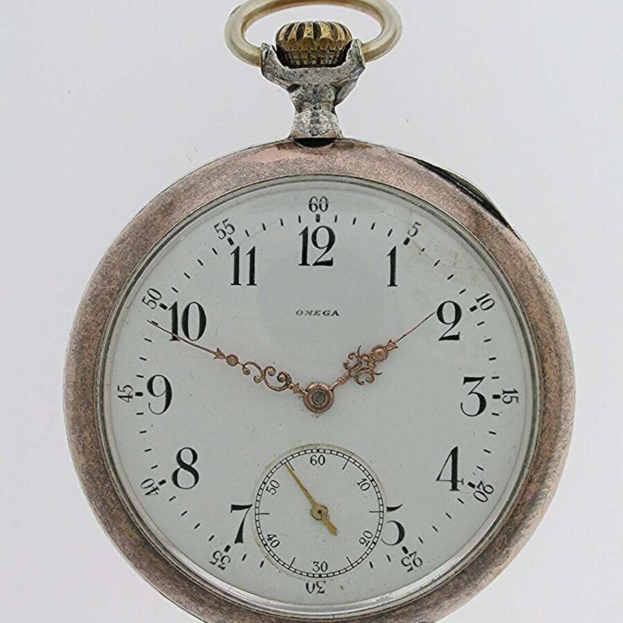 Omega Silver 0.800 Open Face Gent&rsquo;s Pocket Watch Swiss 1920