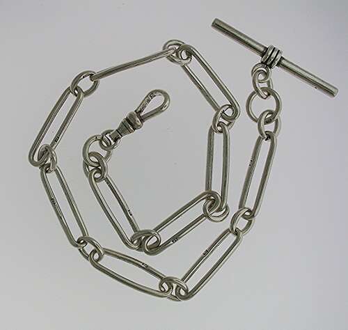 Rare Silver Churchill Pocket Watch Chain English 1940