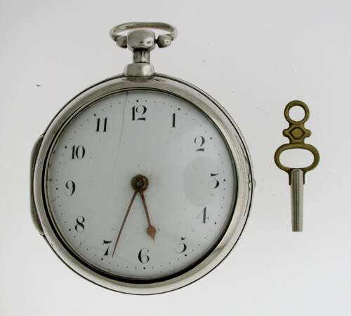 Silver Verge W Sansom London Open Face Pair Case Pocket Watch 1820