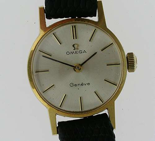 Original Omega Round 18Kt Yellow Gold Ladies Wrist Watch Swiss 1965