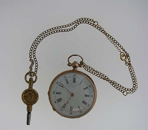 Mint 18Kt Rose Gold Vacheron Ladies Keywind Open Face Pocket Watch 1860