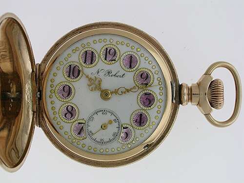Exquisite Full Hunter Gold Filled Pretty Dial Pocket Watch, Usa 1900