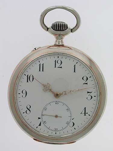 Silver 0.800 IWC Open Face Pocket Watch Swiss 1908