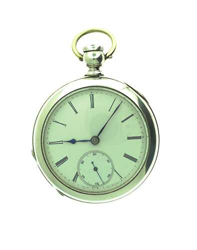 Silver Lakeside Open Face Pocket Watch Swiss 1875