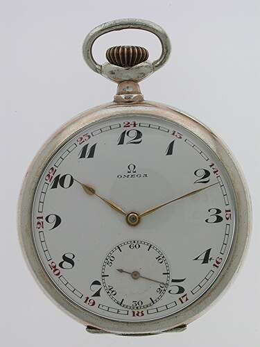 Original Omega Silver 0.800 Open Face Gent’s Pocket Watch Swiss 1923