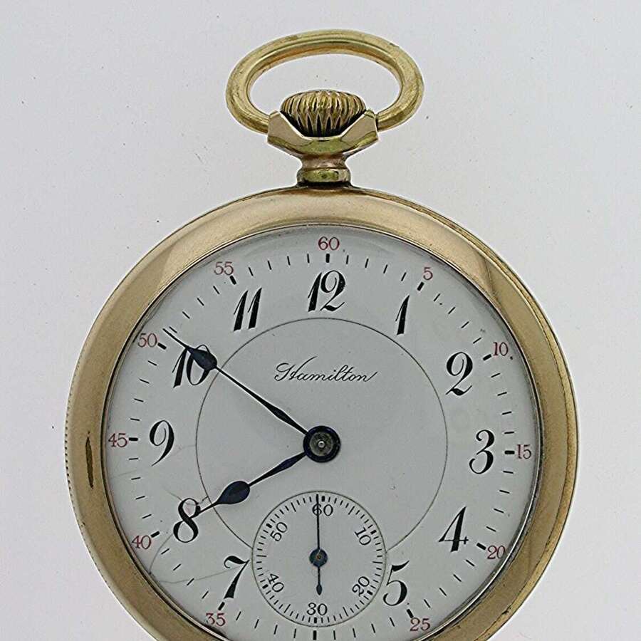 Hamilton Gold Filled Open Face Pocket Watch USA 1913