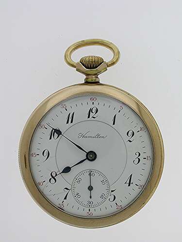 Hamilton Gold Filled Open Face Pocket Watch USA 1913