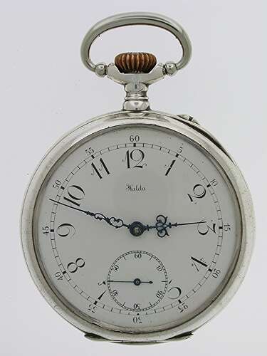 Silver Halda Swedish Patek Philippe Open Face Pocket Watch
