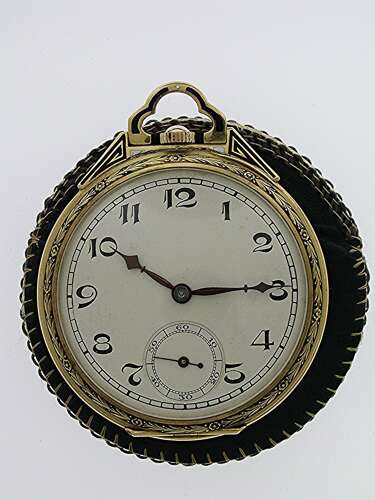 Art Deco 18 Kt Gold Pocket Watch Swiss 1925 Worldwide Free Shipping!!