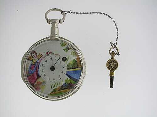 Silver Verge Painted Dial Open Face  Pocket Watch France 1810
