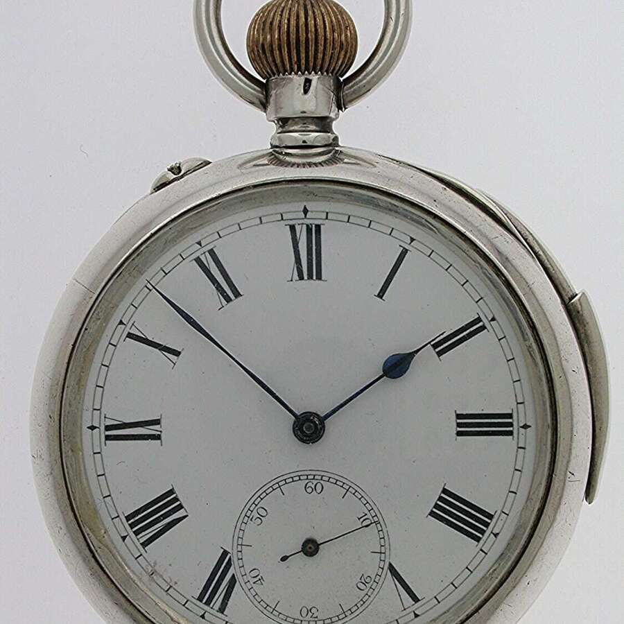 Silver 0.935 J Batten %26 Co Quarter Repeater Stauffer Pocket Watch Swiss 1920