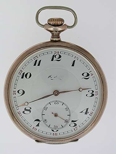 Mint Silver 0.800 Open Face Pocket Watch  Swiss 1925