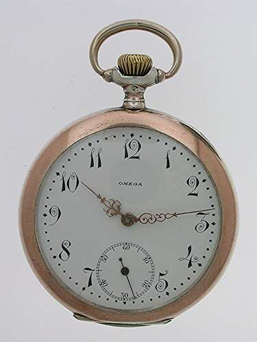 Omega Silver 0.800 Art Nouveau Pocket Watch 1906