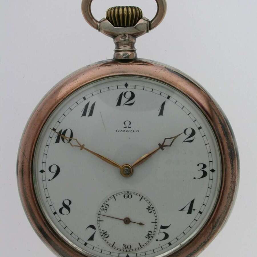Original Omega Silver 0.800 Pocket Watch 1917