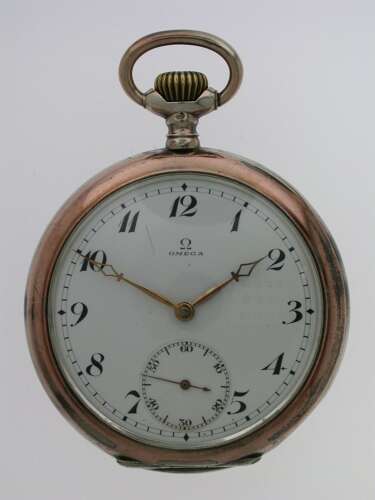 Original Omega Silver 0.800 Pocket Watch 1917