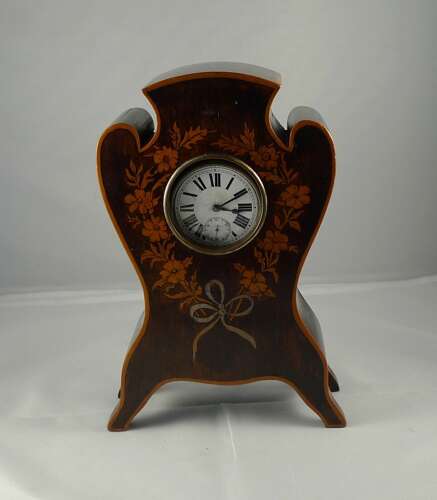 Watch Holder Wood with Steel Open Face Pocket Watch Swiss 1870